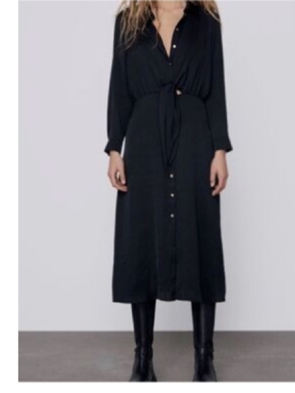 Zara Satin effect buttoned dress